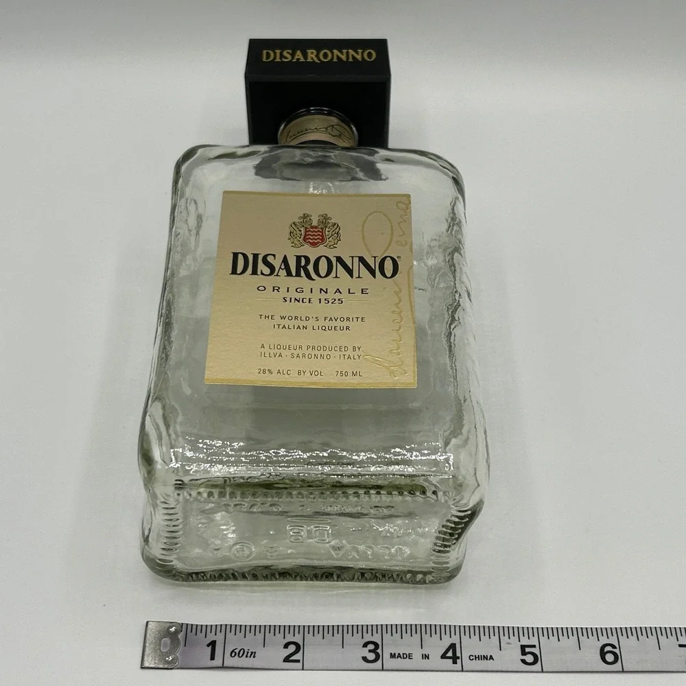 Disaronno Originale Italian Liqueur Empty Glass Bottle 750ml Decorative Craft